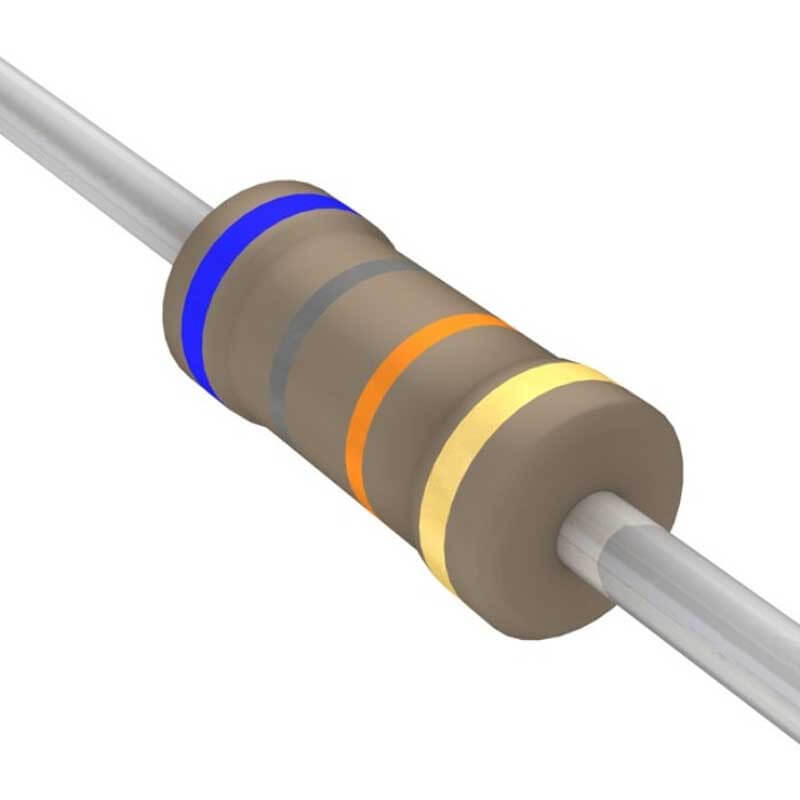 68 Kilo Ohm Carbon Film Resistor- 1/4 W(5 Per Pack)
