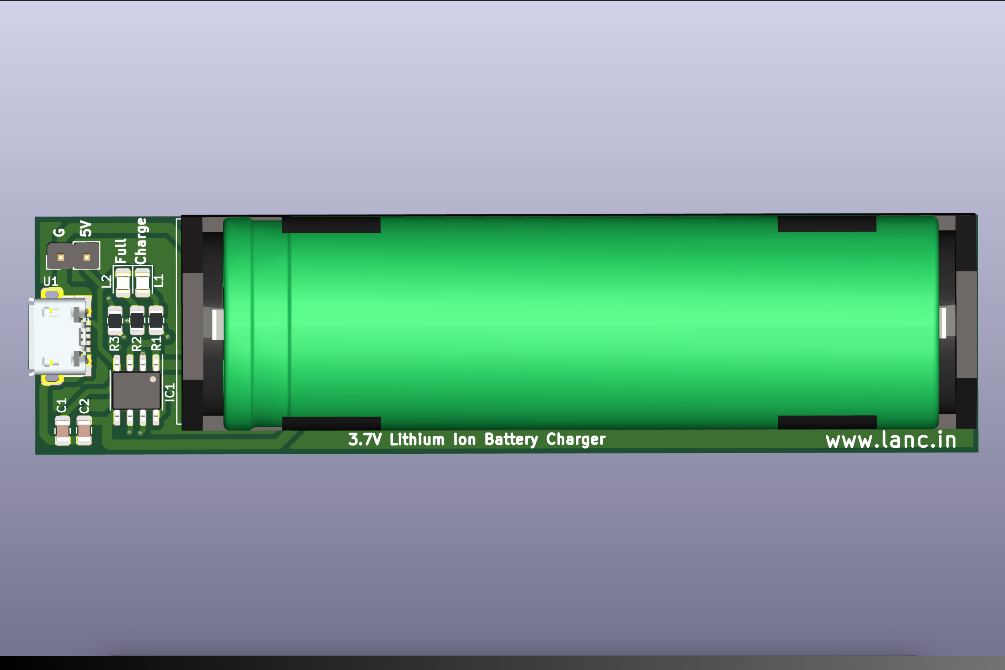 4.2V 18650 Lithium Ion Battery Charger Module(Without Battery)
